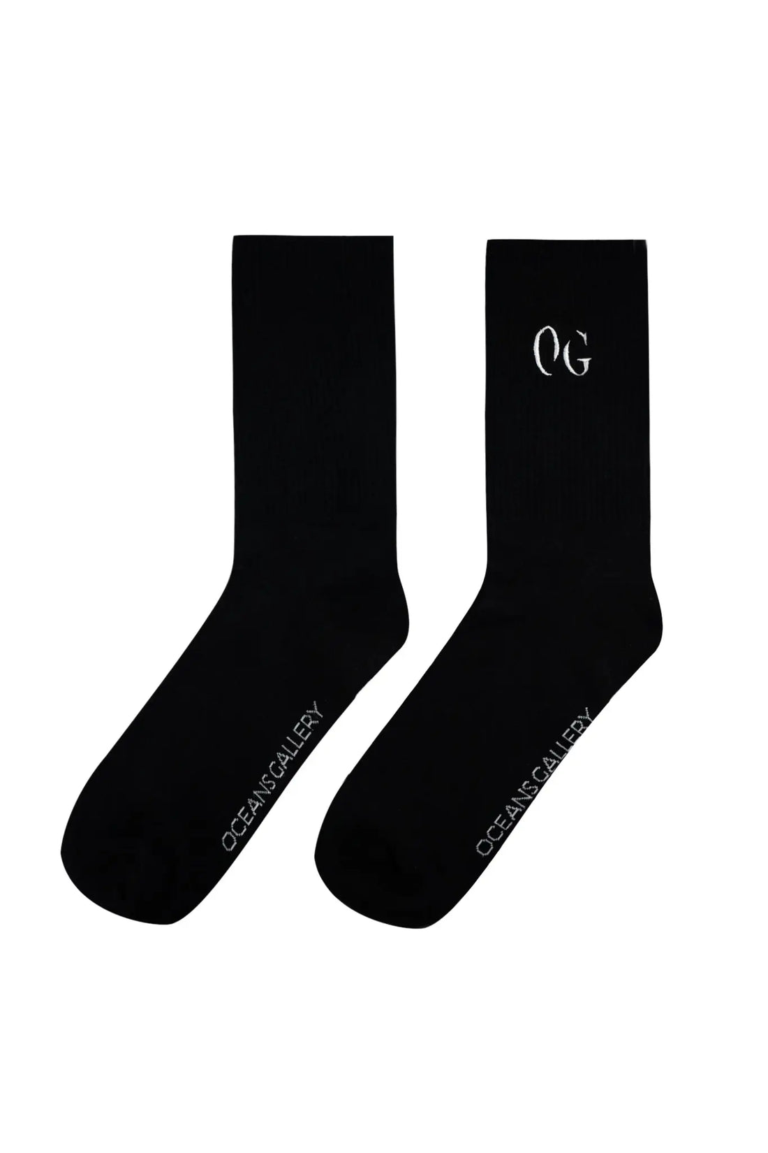 Bamboo-Socks-2-Pack-Black-White-Classic-OG-Embroidered-Logo-Eco-Friendly-Community-Focused OCEANS GALLERY