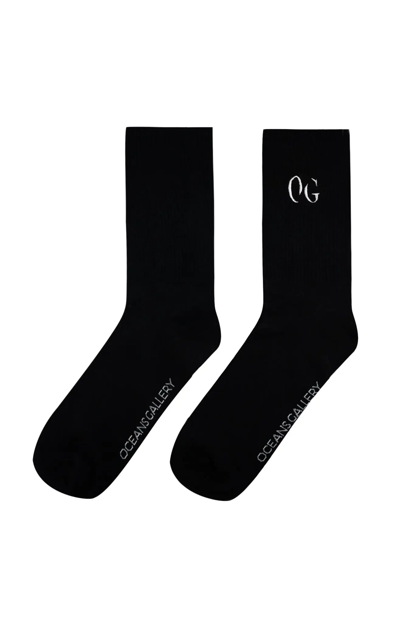 Bamboo-Socks-2-Pack-Black-White-Classic-OG-Embroidered-Logo-Eco-Friendly-Community-Focused OCEANS GALLERY