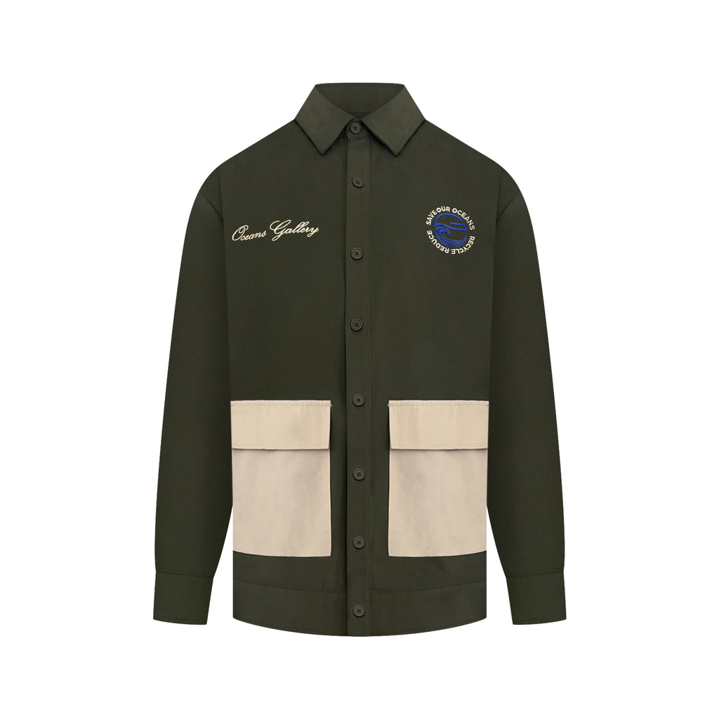 Cotton Twill Collared Shacket