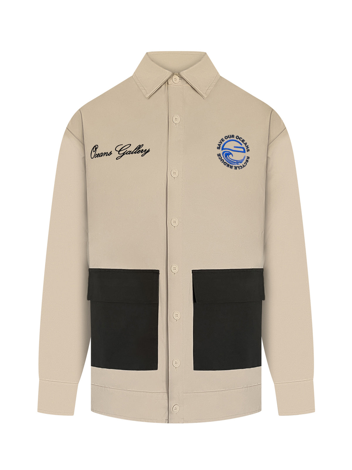 Save Our Oceans Collared Shacket In Cotton Twill - Oceans Gallery