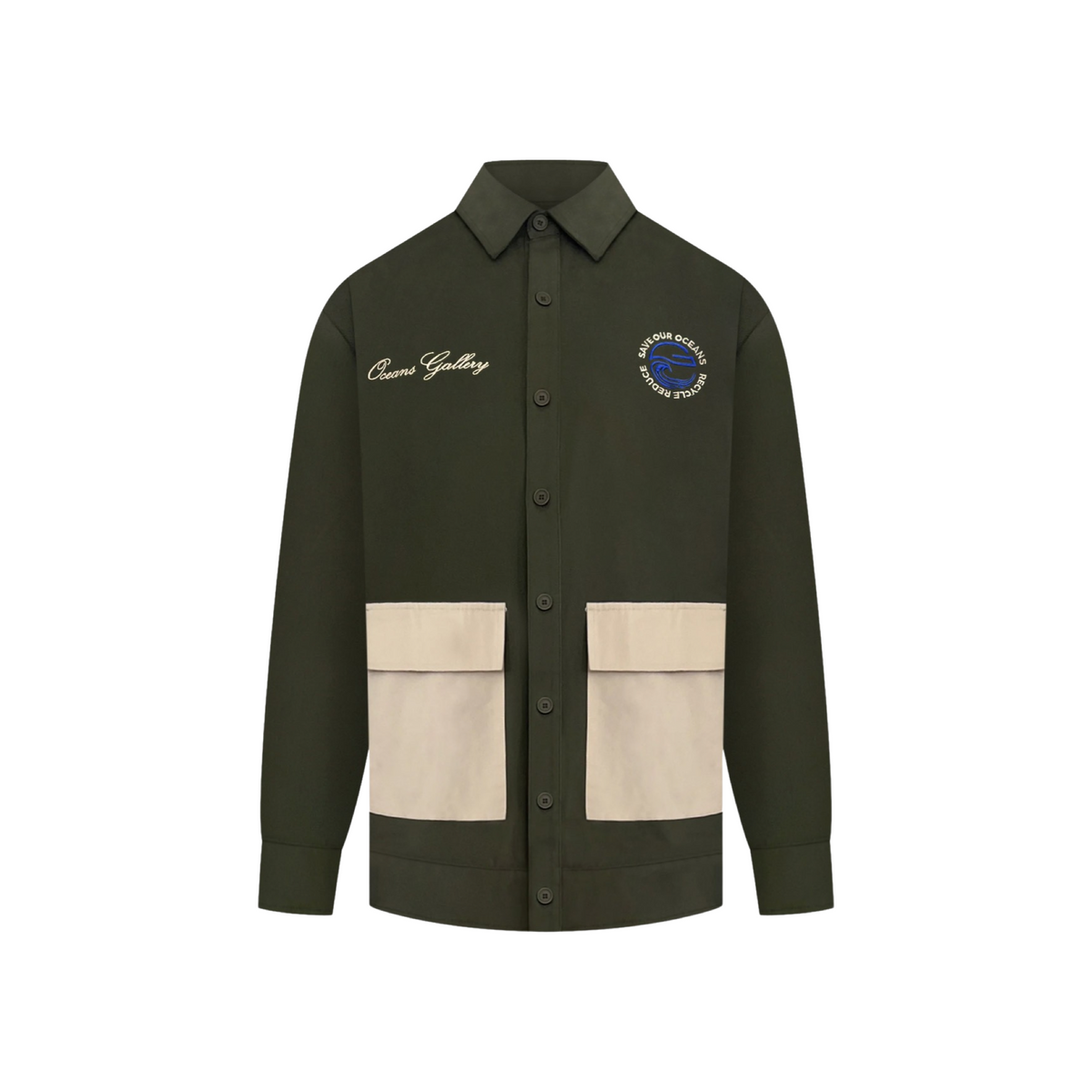 Cotton Twill Collared Shacket OCEANS GALLERY