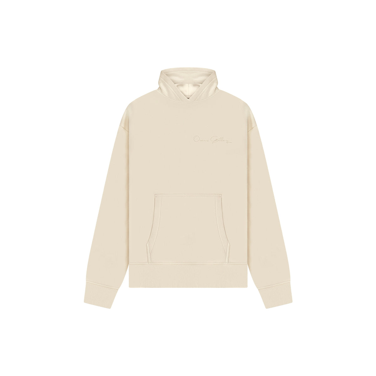 Ivory Signature French Terry Hoodie by Oceans Gallery