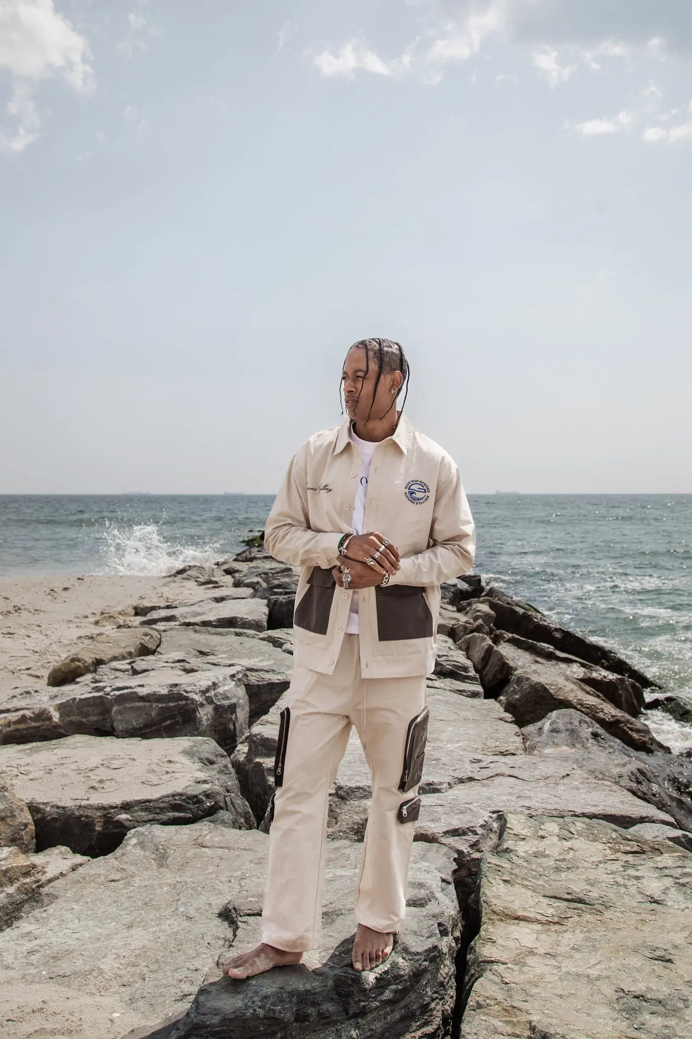 Cotton Twill Collared Shacket | OCEANS GALLERY